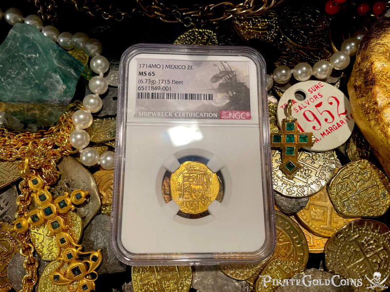 Mexico 2 Escudos 1714 "1715 Fleet Shipwreck" NGC 65 11