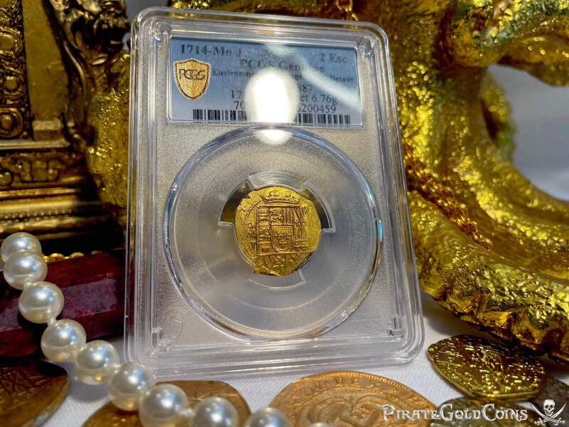 Mexico 2 Escudos 1714 "Dated! Coral Encrustations - 1715 Fleet Shipwreck" 6