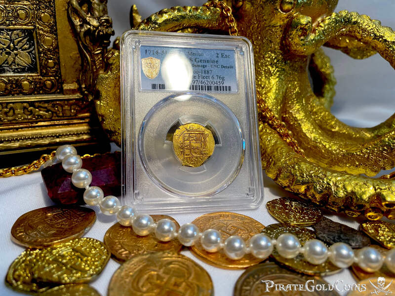 Mexico 2 Escudos 1714 "Dated! Coral Encrustations - 1715 Fleet Shipwreck" 9