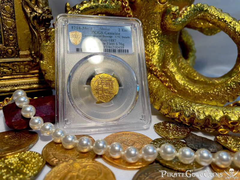 Mexico 2 Escudos 1714 "Dated! Coral Encrustations - 1715 Fleet Shipwreck" 12