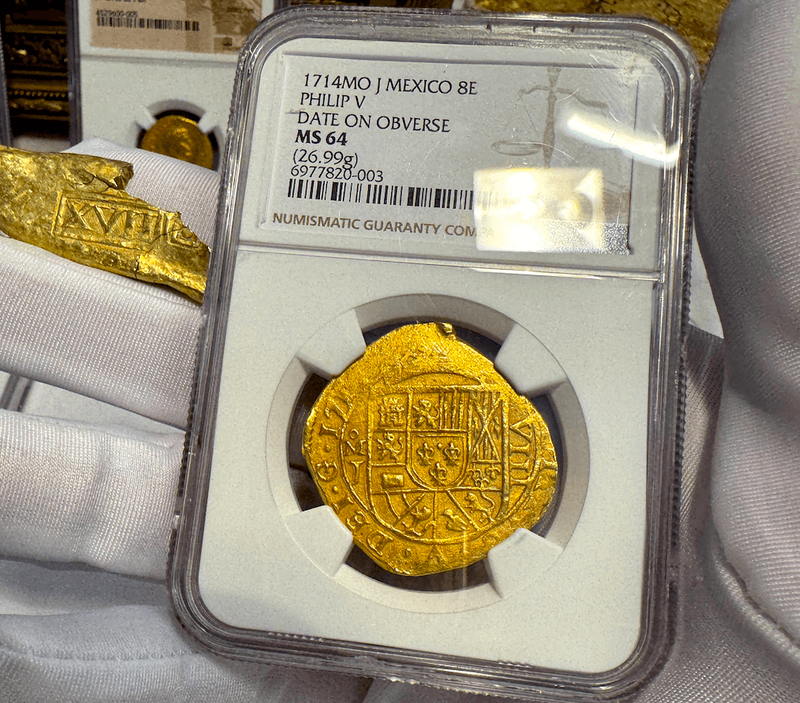 Mexico 8 Escudos 1714 "1715 Fleet Shipwreck" NGC 64 3
