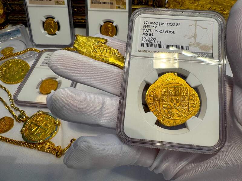 Mexico 8 Escudos 1714 "1715 Fleet Shipwreck" NGC 64 7