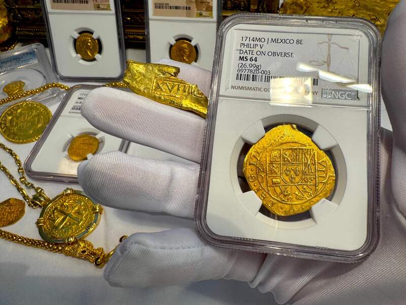 Mexico 8 Escudos 1714 "1715 Fleet Shipwreck" NGC 64 8