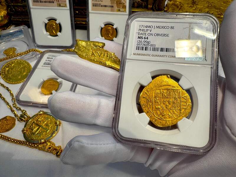 Mexico 8 Escudos 1714 "1715 Fleet Shipwreck" NGC 64 9