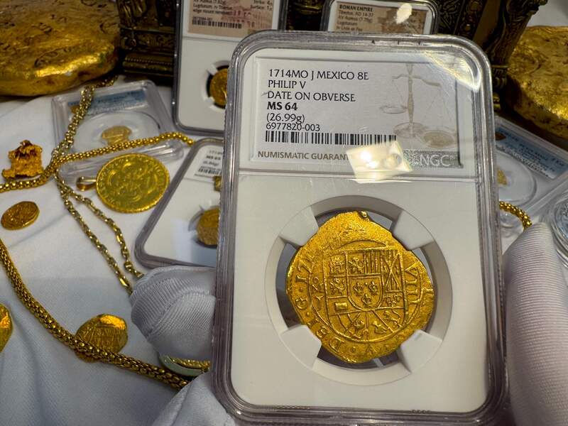 Mexico 8 Escudos 1714 "1715 Fleet Shipwreck" NGC 64 23