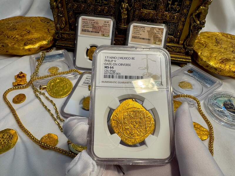 Mexico 8 Escudos 1714 "1715 Fleet Shipwreck" NGC 64 22