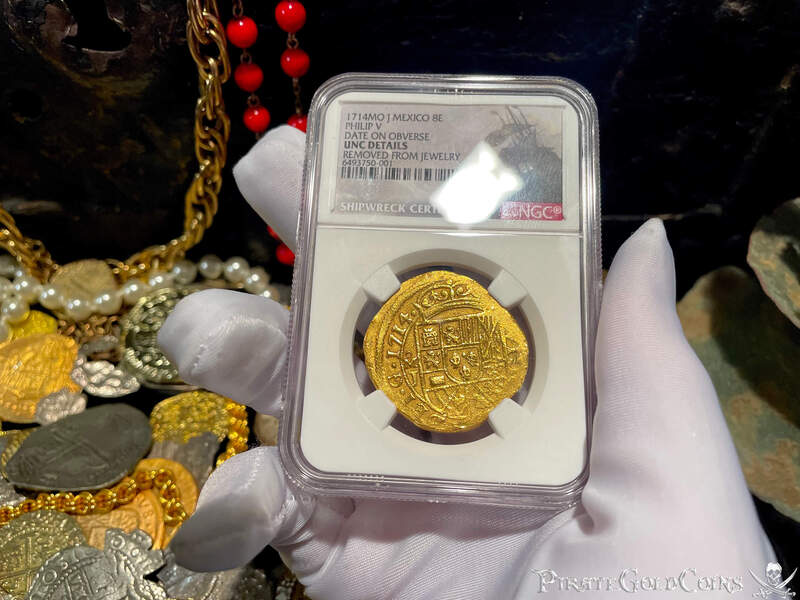 Mexico 8 Reales 1714 "Dated- 1715 Fleet Shipwreck" NGC UNC 14