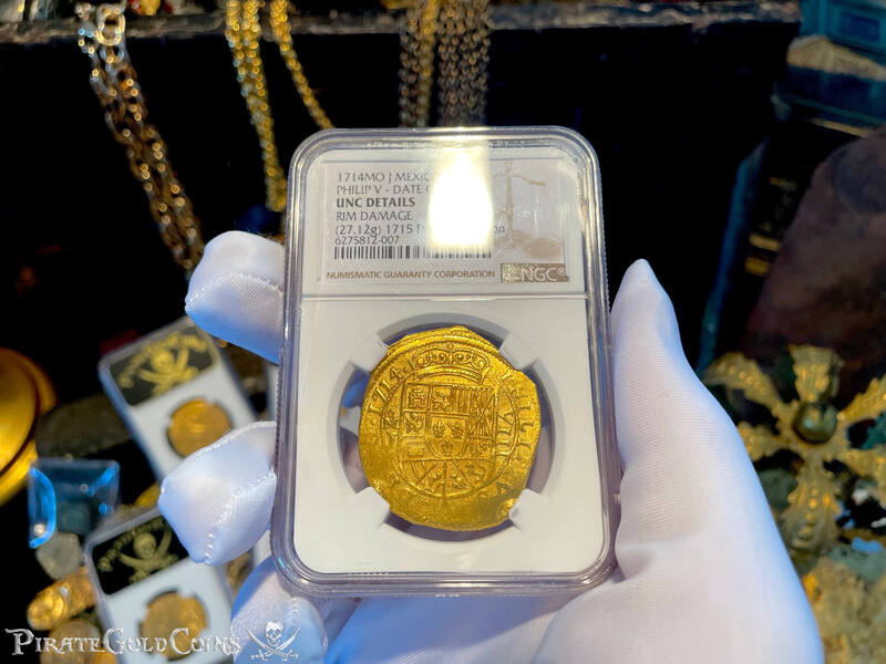 Mexico 8 Escudos 1714 "1715 Fleet Shipwreck" NGC UNC Dets 3