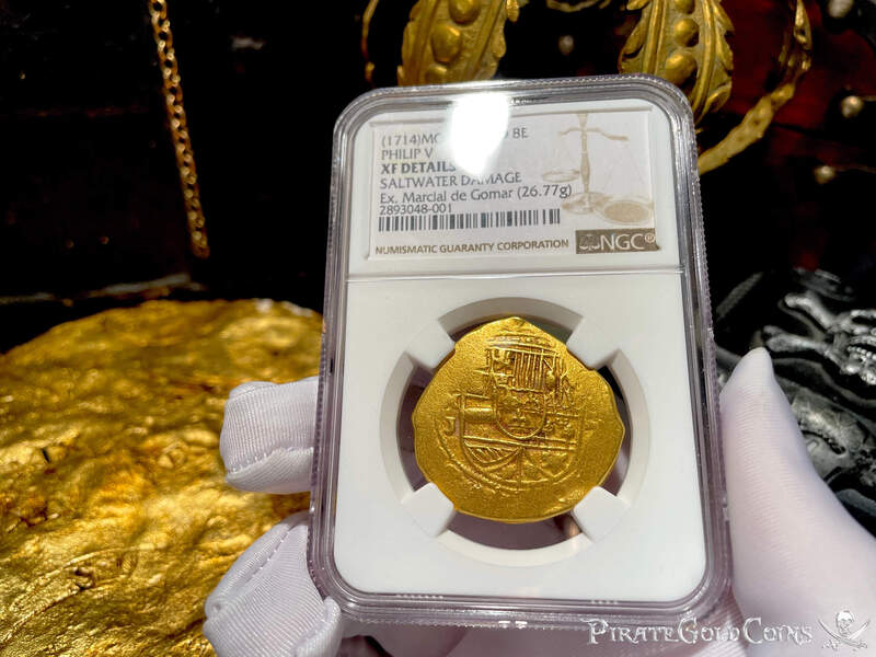 Mexico 8 Escudos 1714 (1712) "1715 Fleet Shipwreck" NGC XF 5