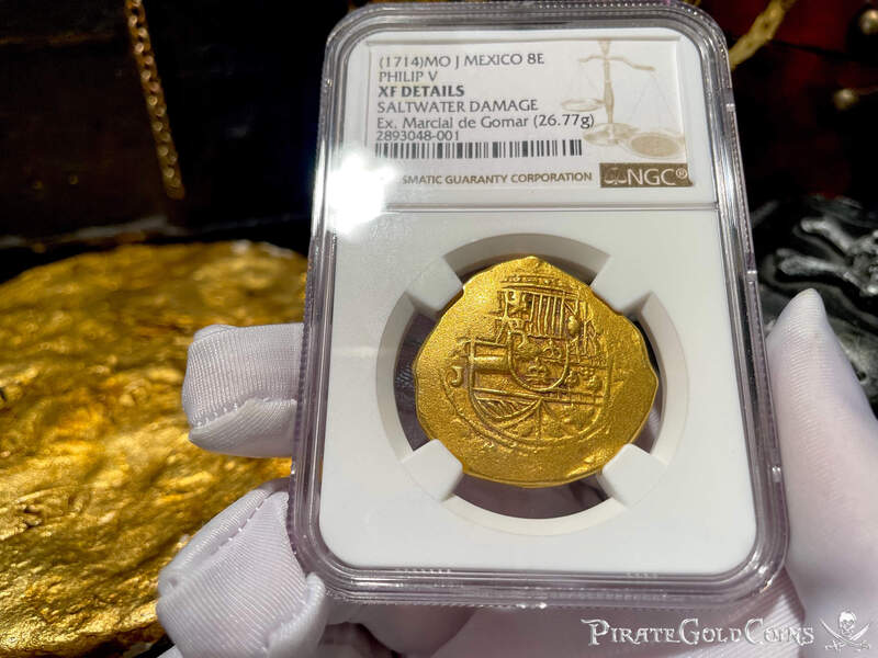 Mexico 8 Escudos 1714 (1712) "1715 Fleet Shipwreck" NGC XF 7