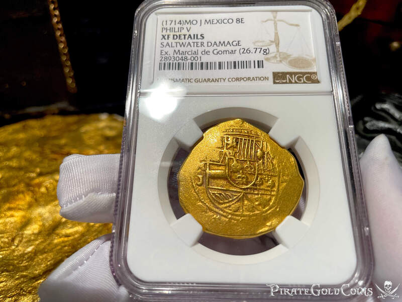 Mexico 8 Escudos 1714 (1712) "1715 Fleet Shipwreck" NGC XF 2