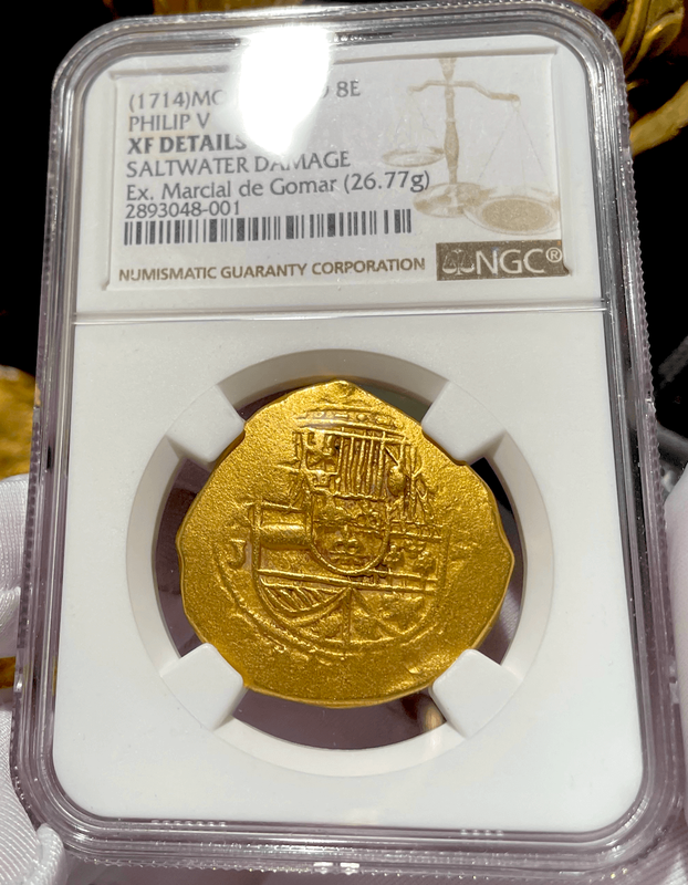 Mexico 8 Escudos 1714 (1712) "1715 Fleet Shipwreck" NGC XF 10