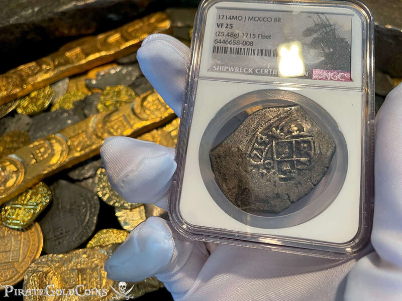 Mexico 8 Reales 1714 "Full Date!- 1715 Fleet Shipwreck" NGC 25 4