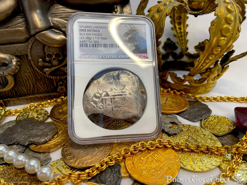 Mexico 8 Reales 1714 "Full Date- 1715 Fleet Shipwreck" NGC F 2