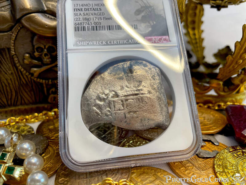 Mexico 8 Reales 1714 "Full Date- 1715 Fleet Shipwreck" NGC F 4