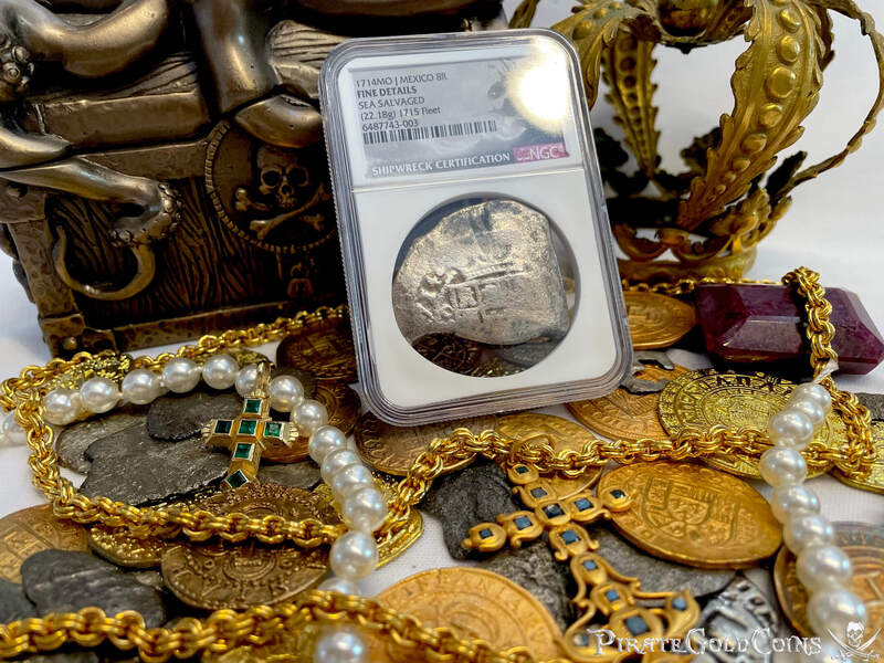 Mexico 8 Reales 1714 "Full Date- 1715 Fleet Shipwreck" NGC F 5