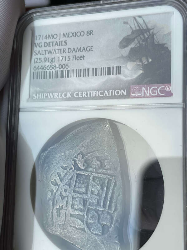 Mexico 8 Reales 1714 "Full Date - 1715 Fleet Shipwreck" NGC VG 3