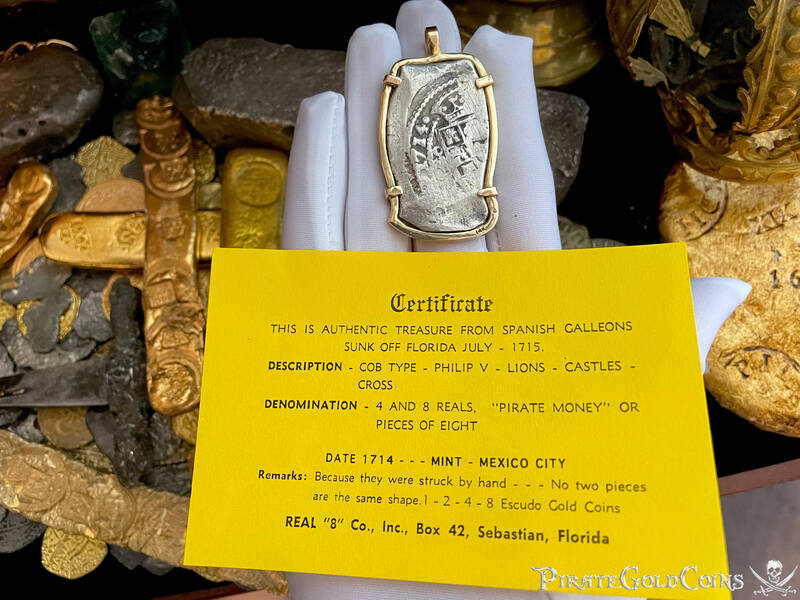 Mexico 8 Reales 1714 "Dated! Pendant Gold Bezel 11