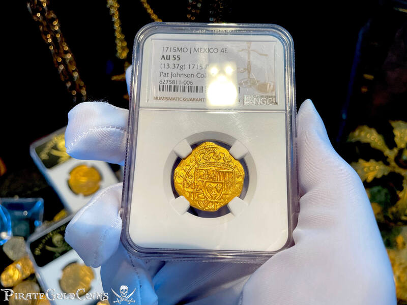 Mexico 4 Escudos 1715 "Dated! from the 1715 Fleet Shipwreck" NGC 55 2