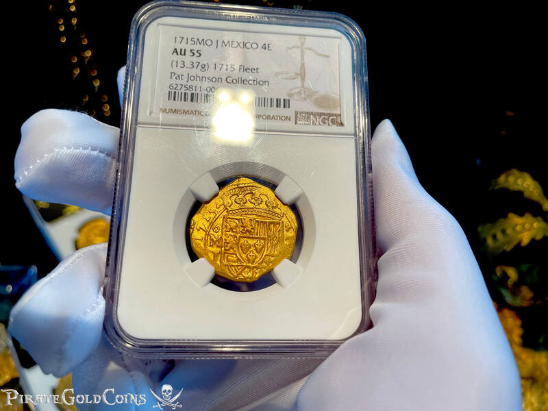 Mexico 4 Escudos 1715 "Dated! from the 1715 Fleet Shipwreck" NGC 55 3