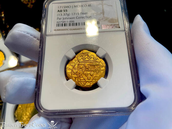 Mexico 4 Escudos 1715 "Dated! from the 1715 Fleet Shipwreck" NGC 55