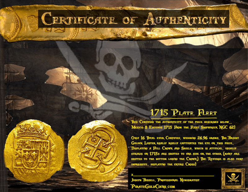 Mexico 8 Escudos 1714-15 "1715 Plate Fleet Shipwreck" NGC 62 25