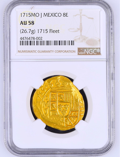 Mexico  8 Escudos  1715  "Full 4 Digit Date of the Fleet"  NGC 58 12