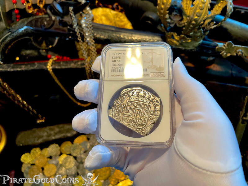 Mexico 8 Reales 1733 "Klippe in AU! 2nd Finest We've Had" NGC 53 2