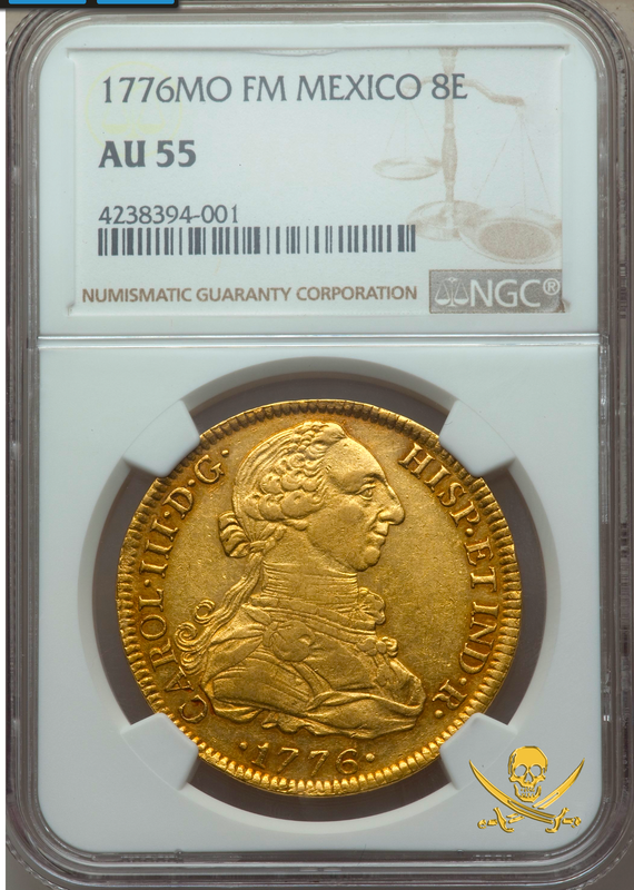 Mexico  8 Escudos  1776  "Charles IVth"  NGC 55