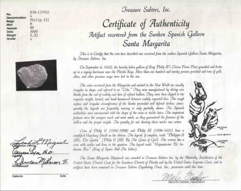 Mexico 4 Reales ND "Santa Margarita 1622 Shipwreck" RAW 4