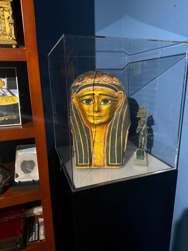 Egyptian Gilt Cartonnage Mummy Mask 1st Century BC 11