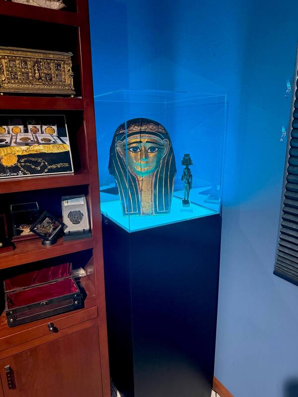 Egyptian Gilt Cartonnage Mummy Mask 1st Century BC 36