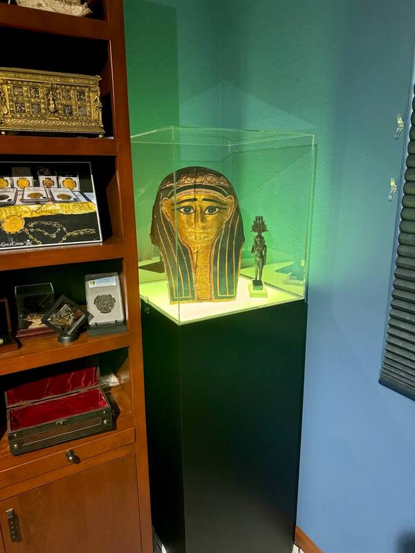 Egyptian Gilt Cartonnage Mummy Mask 1st Century BC 38