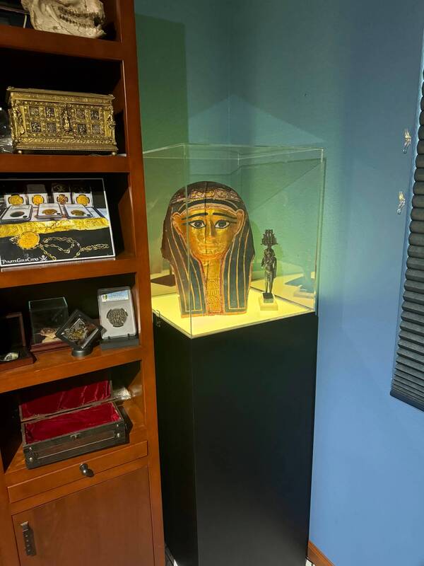 Egyptian Gilt Cartonnage Mummy Mask 1st Century BC 39