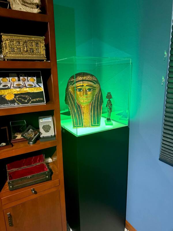 Egyptian Gilt Cartonnage Mummy Mask 1st Century BC 40