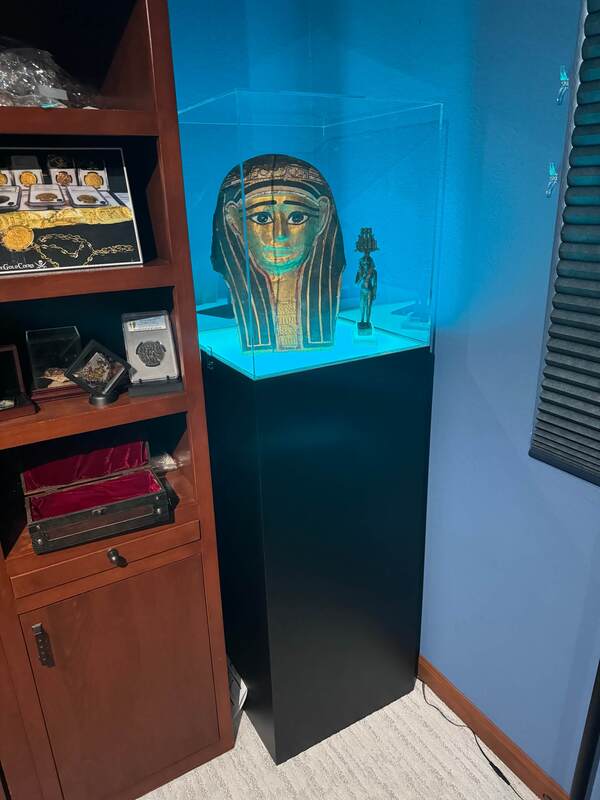 Egyptian Gilt Cartonnage Mummy Mask 1st Century BC 44