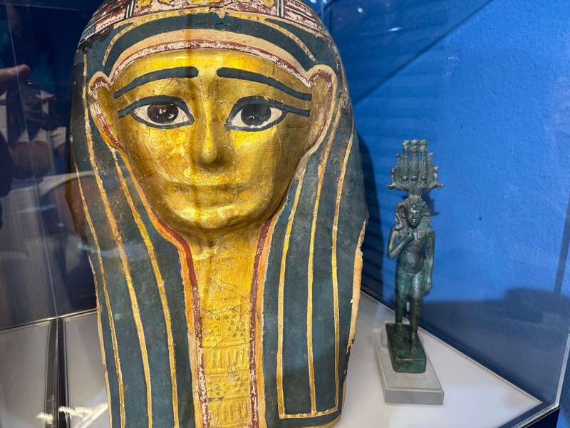 Egyptian Gilt Cartonnage Mummy Mask 1st Century BC 4