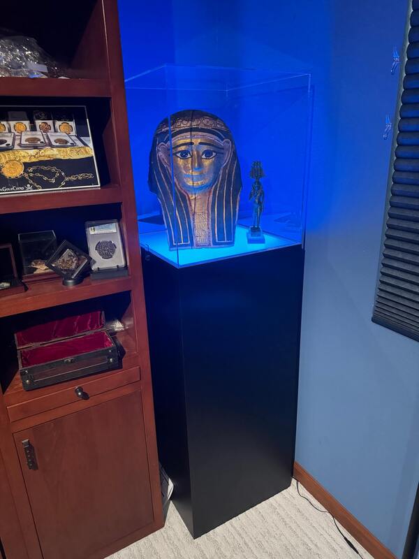 Egyptian Gilt Cartonnage Mummy Mask 1st Century BC 45