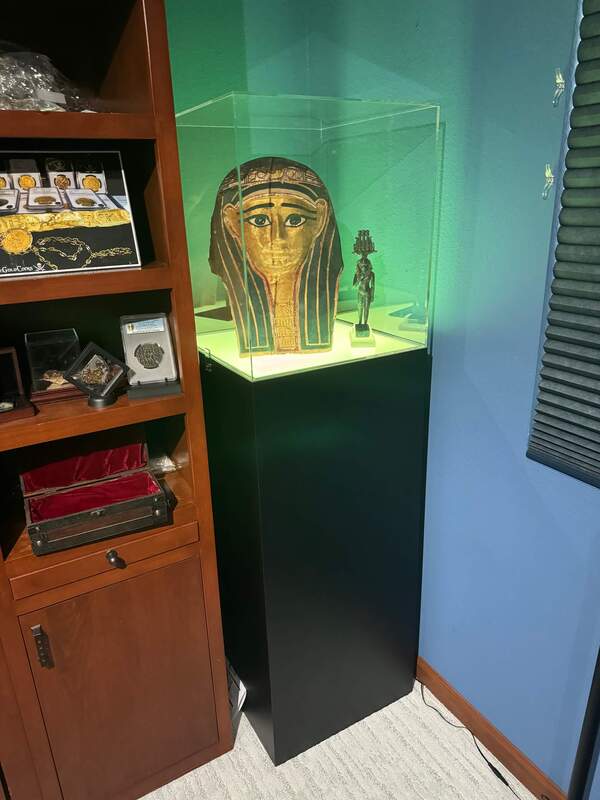 Egyptian Gilt Cartonnage Mummy Mask 1st Century BC 46