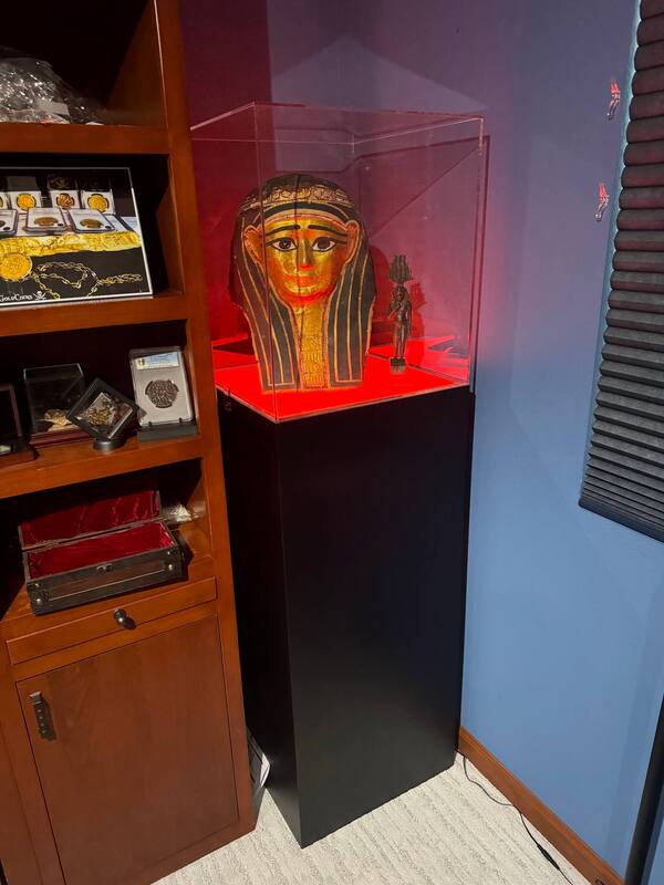 Egyptian Gilt Cartonnage Mummy Mask 1st Century BC 47