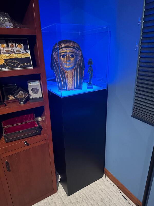 Egyptian Gilt Cartonnage Mummy Mask 1st Century BC 48