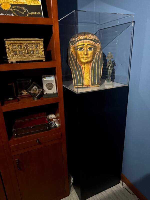 Egyptian Gilt Cartonnage Mummy Mask 1st Century BC 12