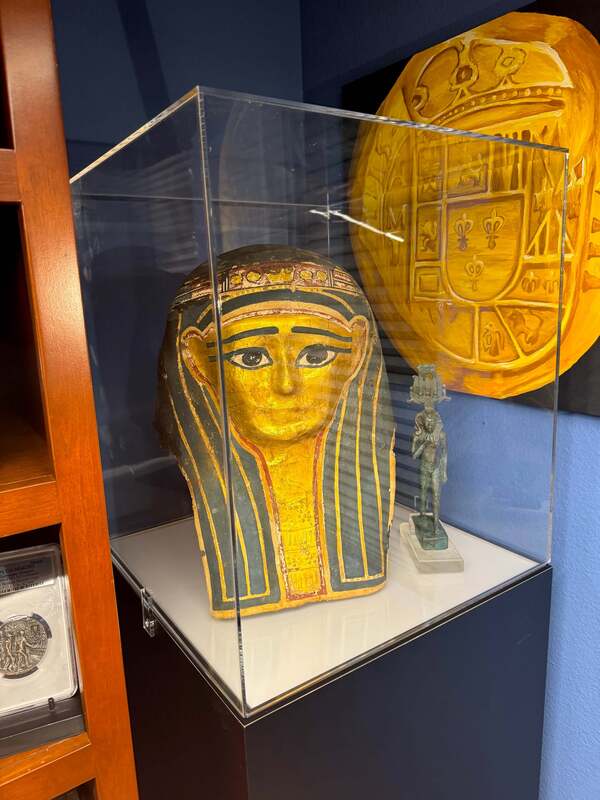 Egyptian Gilt Cartonnage Mummy Mask 1st Century BC 20