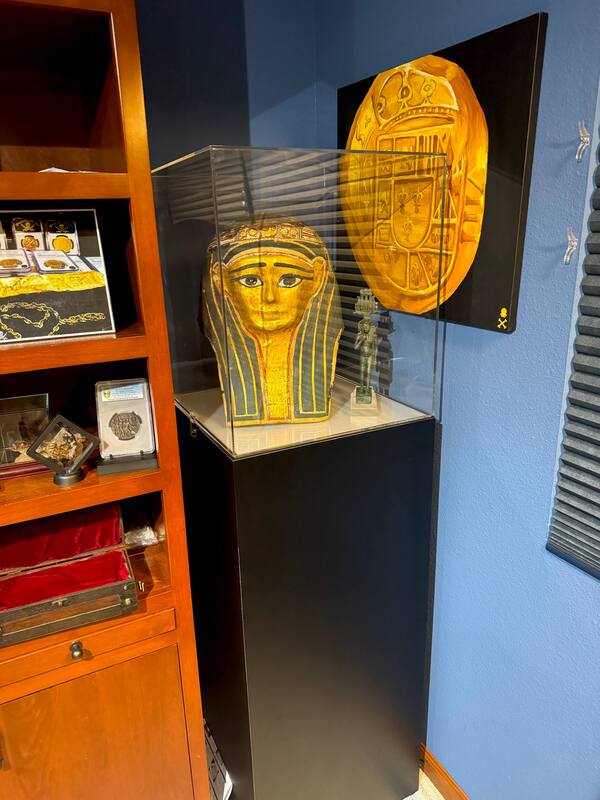 Egyptian Gilt Cartonnage Mummy Mask 1st Century BC 22