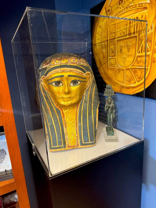 Egyptian Gilt Cartonnage Mummy Mask 1st Century BC 14