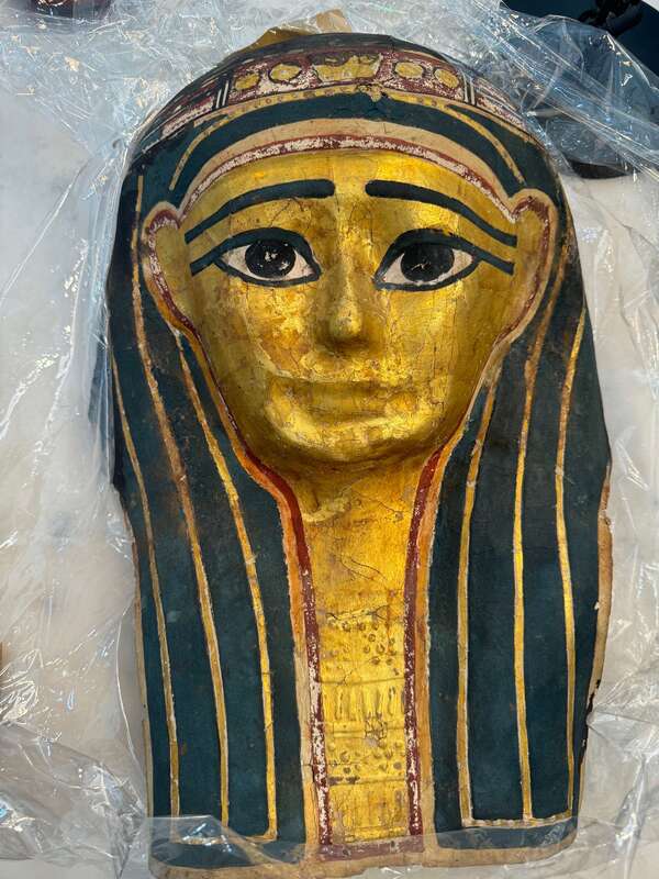 Egyptian Gilt Cartonnage Mummy Mask 1st Century BC 16
