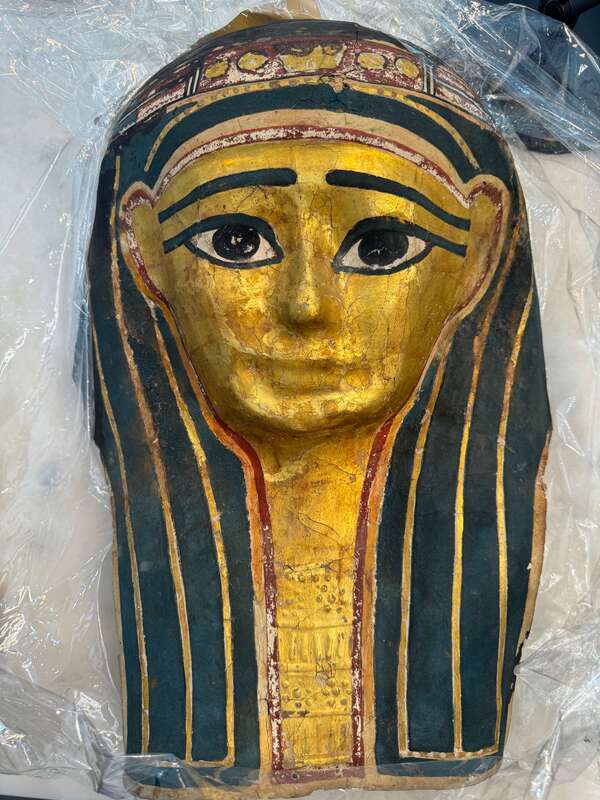 Egyptian Gilt Cartonnage Mummy Mask 1st Century BC 18