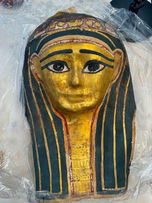 Egyptian Gilt Cartonnage Mummy Mask 1st Century BC 19