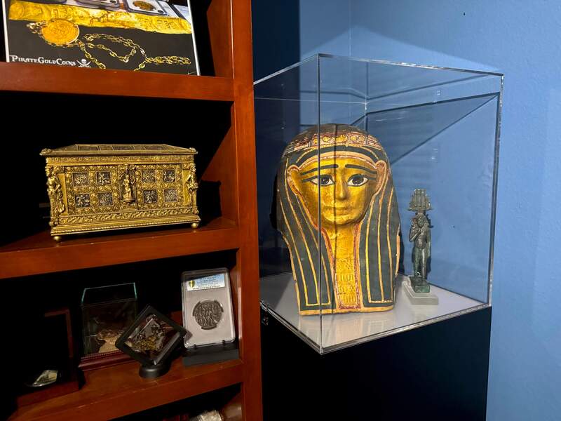 Egyptian Gilt Cartonnage Mummy Mask 1st Century BC 7