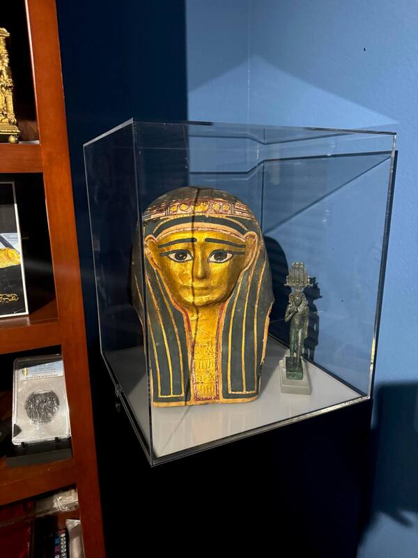 Egyptian Gilt Cartonnage Mummy Mask 1st Century BC 10